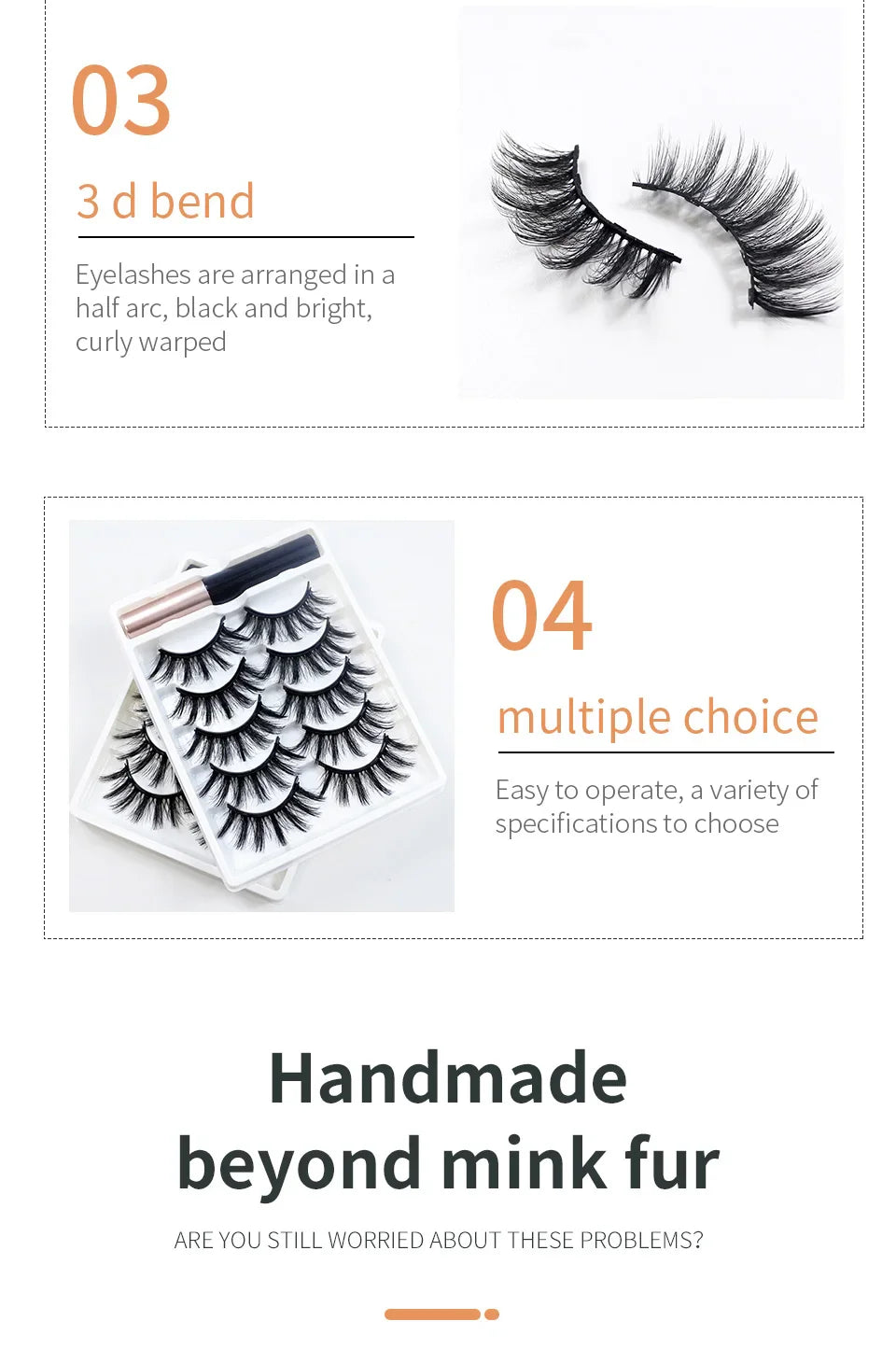 REDSIREN 5 Pairs Magnetic Eyelashes with Eyeliner – Reusable Thick Natural False Lashes
