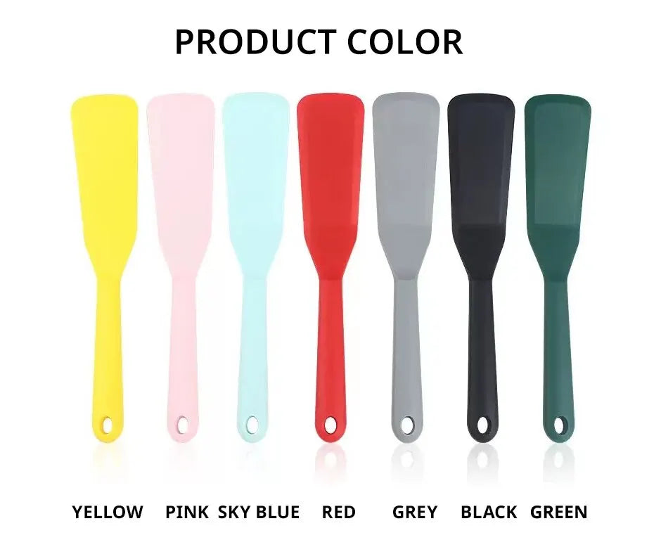 7-Color Silicone Frying Shovel – Non-Stick Pancake, Egg & Steak Spatula for Kitchen & Baking