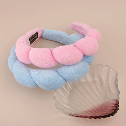 Sponge Spa Headband with Wristbands – Wide Padded Face Washing, Skin Care, Makeup Removal & Shower Headband for Women & Girls
