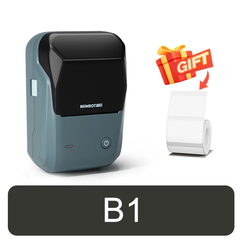 NIIMBOT B1 Portable 2-Inch Thermal Label Printer – Mini Bluetooth Adhesive Sticker Maker for Smartphone & PC