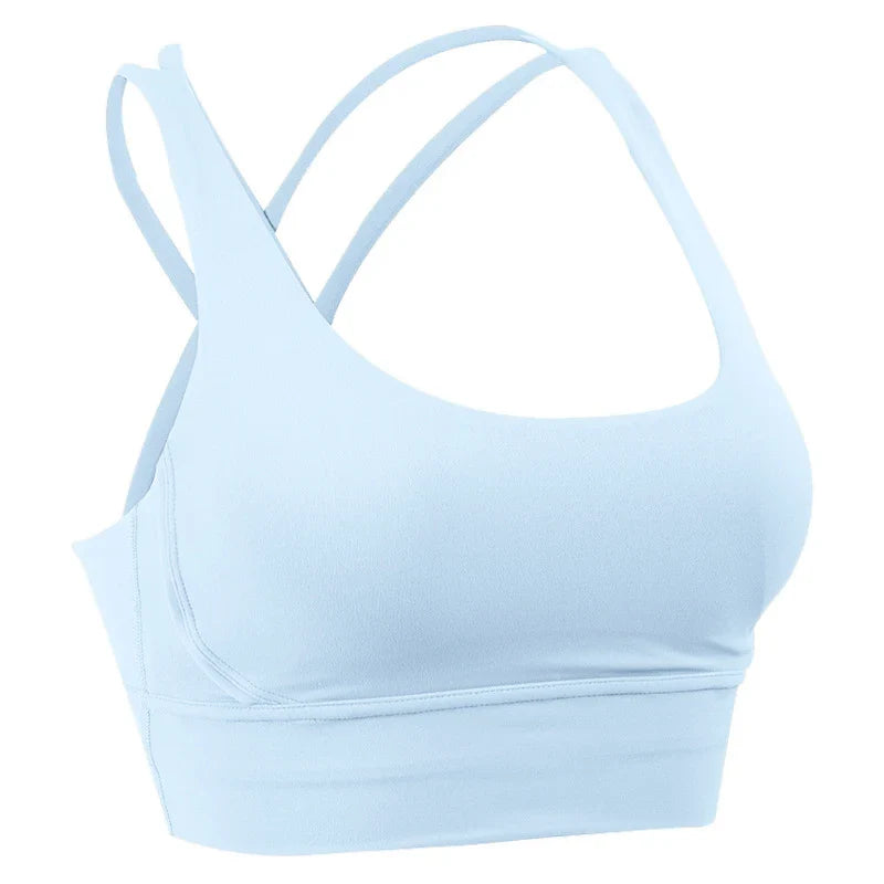 Women’s Summer Crossback Sports Bra — Breathable Fitness & Yoga Tank Top | Gym Crop Top