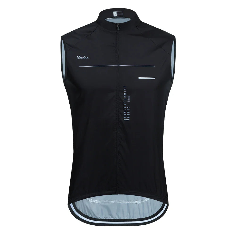 Raudax Men's Sleeveless Cycling Vest – Mesh Ciclismo Undershirt, Windproof Gilet for Cycling & Motorcycle