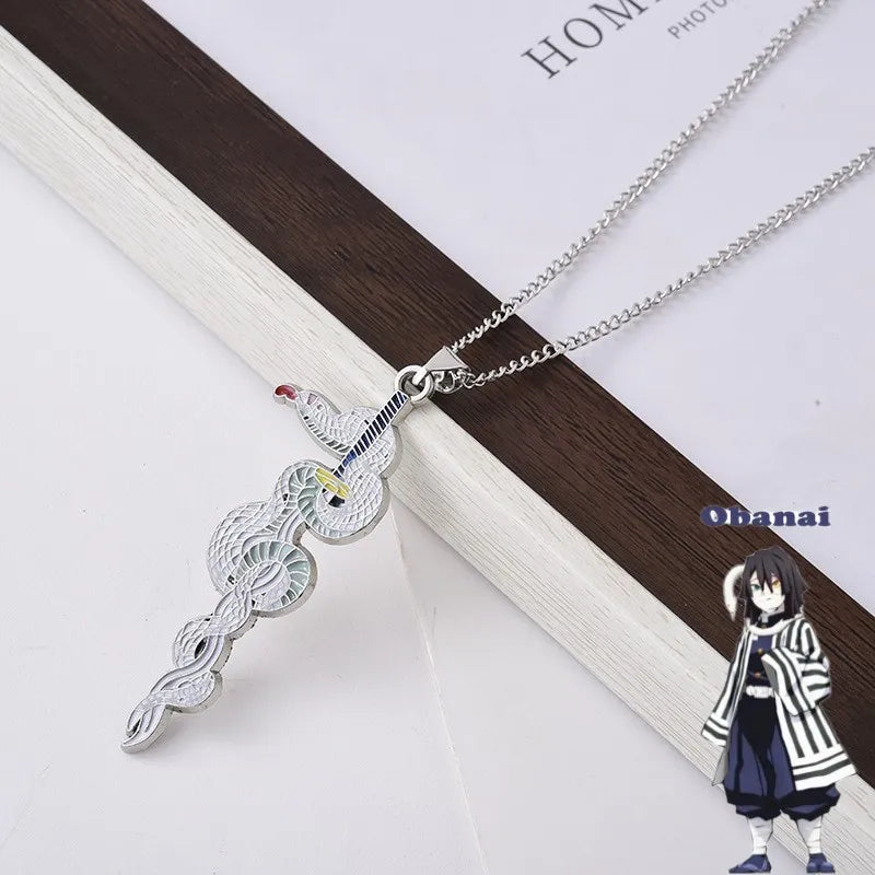 Demon Slayer Anime Necklace – Kimetsu no Yaiba Enamel Pendant Choker, Stainless Steel Cosplay Jewelry Gift