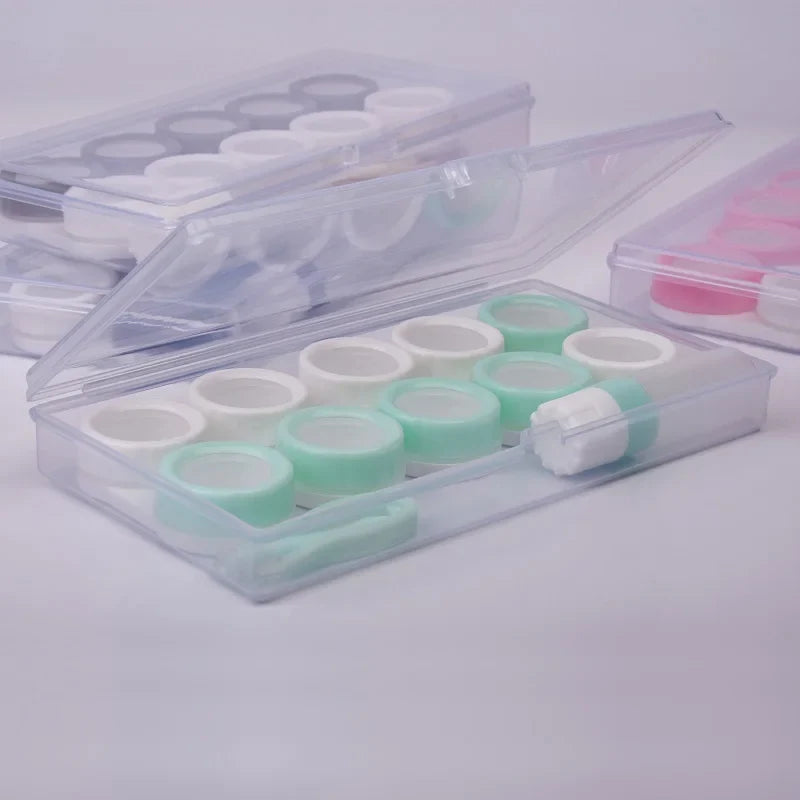 5-Pack Macaron Contact Lens Case Set – Dual Storage Display Box Travel Kit Portable Lens Holder for Easy Carrying