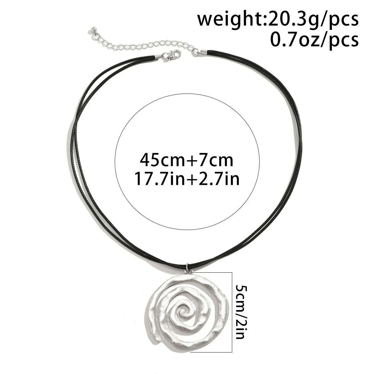 Ethnic Spiral Conch Pendant Necklace - Adjustable Leather Wax Cord Y2K Gothic Jewelry for Women