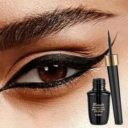 Long-Lasting Hard-Tip Gel Ultra-Fine Waterproof Black Liquid Eyeliner Pen