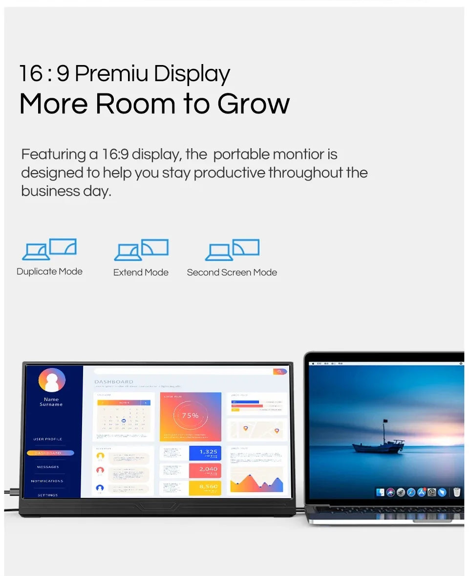 JSHIX 11.6/14/15.6 Inch Portable Monitor — 1080P Full HD IPS Second Screen for Gaming, Laptop, Phone, Switch & Xbox