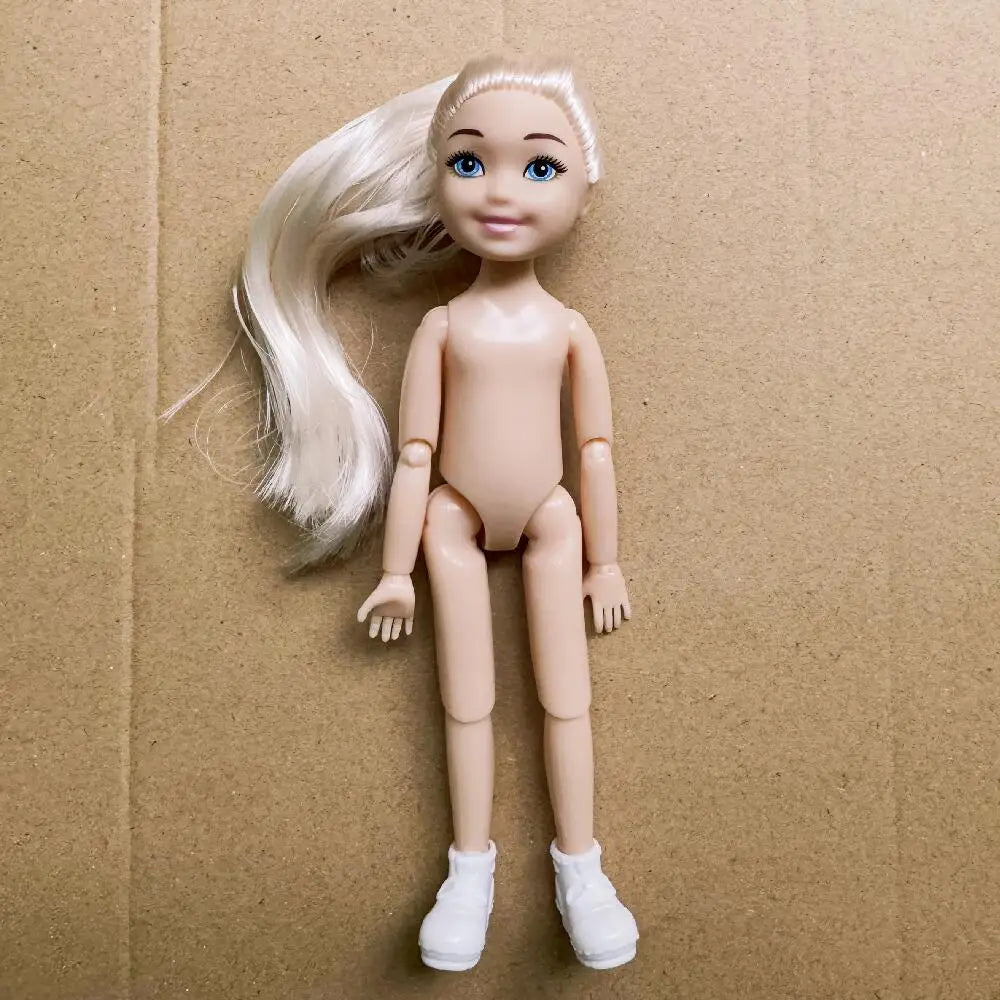14cm Little Kelly Movable Doll — 5-Inch 1/12 BJD Reborn Toy for Boys & Girls, Dark/Light Skin, White, Blonde & Black Hair