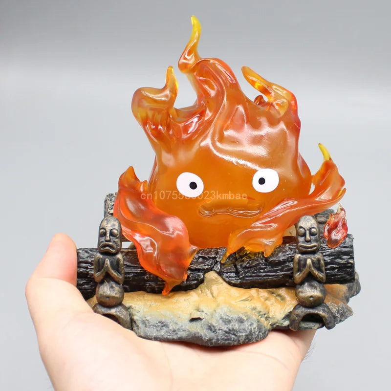 Calcifer 12cm PVC Figure – Kawaii Action Figurine with Light, Desktop Decoration & Kids Birthday Gift