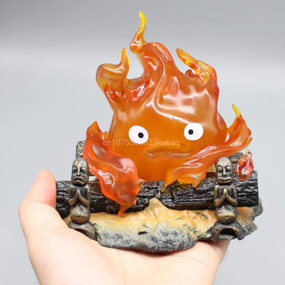 Calcifer 12cm PVC Figure – Kawaii Action Figurine with Light, Desktop Decoration & Kids Birthday Gift