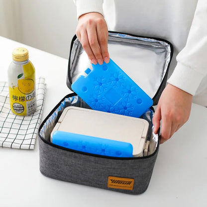 Reusable Ice Pack Bag for Lunch Box and Picnic - Lightweight, Portable Water Injection Cooler Bag for Fresh Food Storage