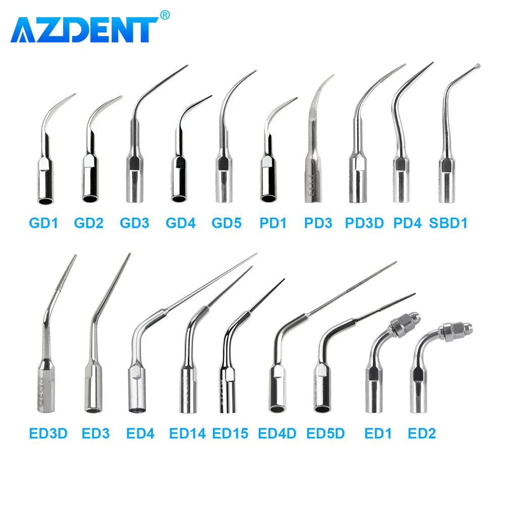 AZDENT Dental Ultrasonic Scaler Tips – Scaling, Periodontics, Endo, Perio Tips for EMS, Woodpecker, DTE, NSK, SATELEC Scalers