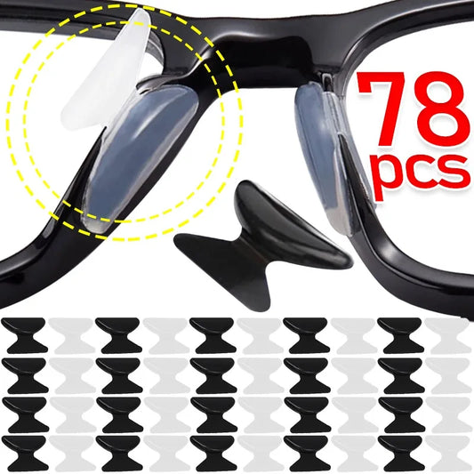 Transparent Anti-Slip Glasses Nose Pads - Self-Adhesive, Long-Lasting Nose Holders for Eyeglasses & Spectacles