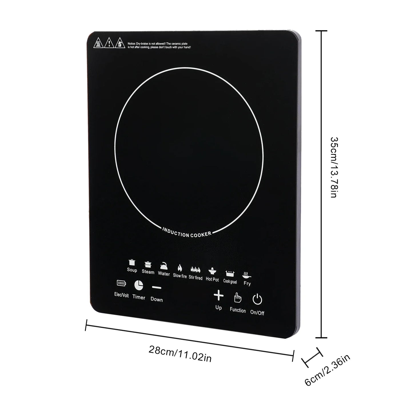 750W Portable Induction Cooktop Burner – Electric Hot Stove with Timer, Warm-keeping & Pre-setting Features for Kitchen & Restaurant
