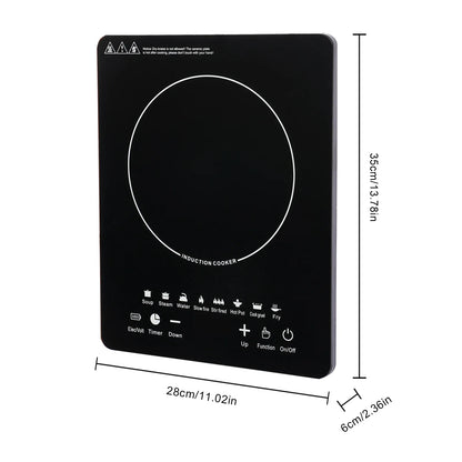 750W Portable Induction Cooktop Burner – Electric Hot Stove with Timer, Warm-keeping & Pre-setting Features for Kitchen & Restaurant