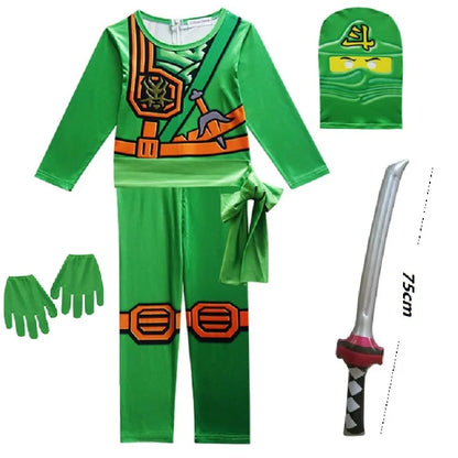 NINJA Cosplay Costume – Boys & Girls Jumpsuit Set for Halloween, Christmas, and Party Wear