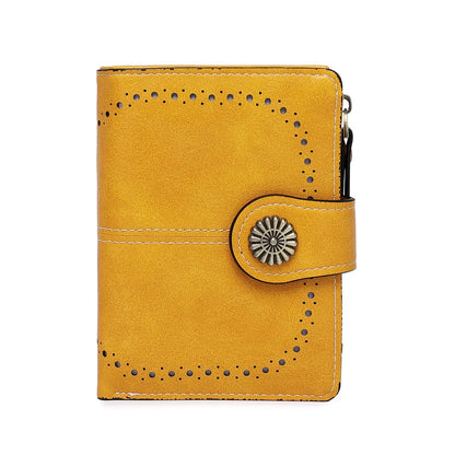 Women’s Short PU Wallet – Simple Plain Clutch, Casual Trendy Card Holder & Multifunctional Coin Bag for Daily Use