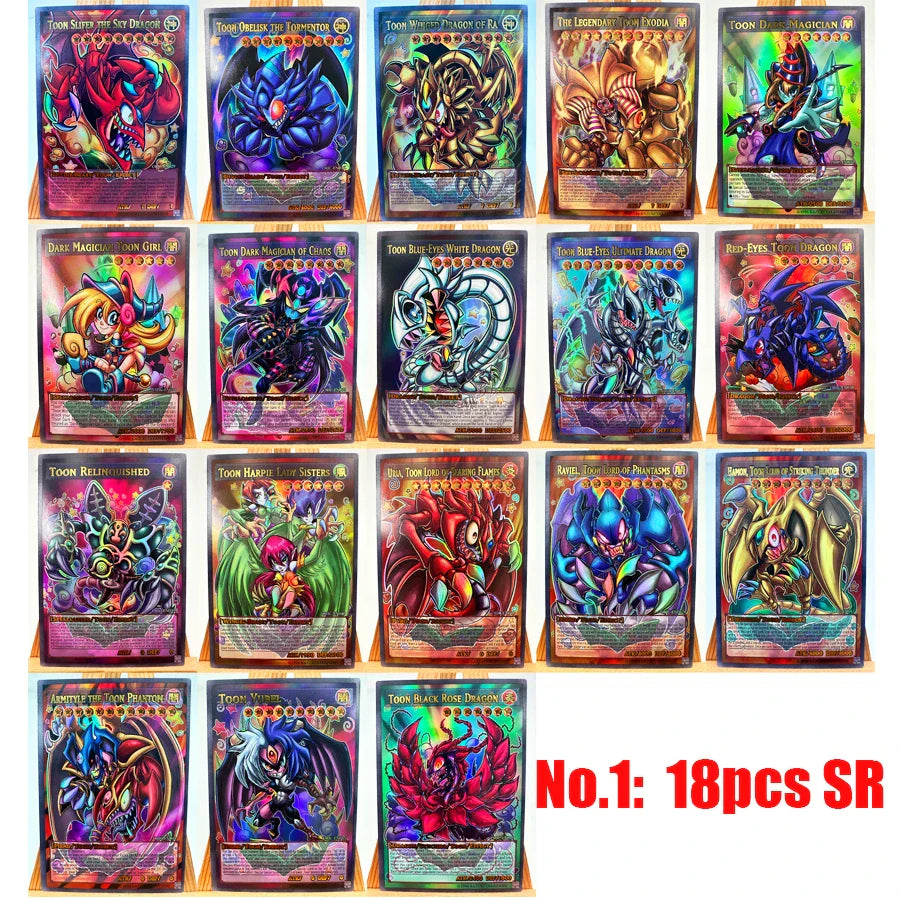 18PCS Blue-Eyes Ultimate Dragon Yu-Gi-Oh! Card Set – English Anime Collectible Game Hobby Cards