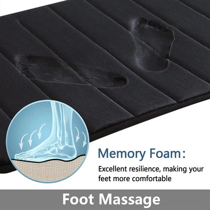 Super Absorbent Memory Foam Bath Mat - Non-Slip Bathroom Rug, Bathtub Side Floor Rug, Shower Room Doormat