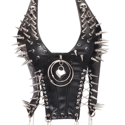 Y2K Gothic Spiked Tank Top - Punk Rock Emo Grunge Festival Style for Women