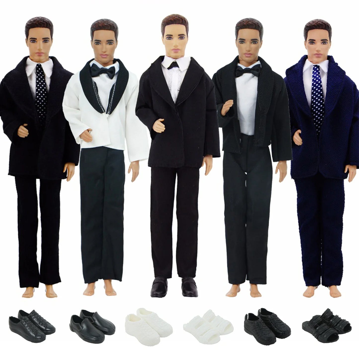 Handmade 1/6 Doll Outfit for 12-Inch Boy Doll — Men’s Formal Suit with Shirt, Coat, Trousers & Shoes, 30cm Toy Clothes