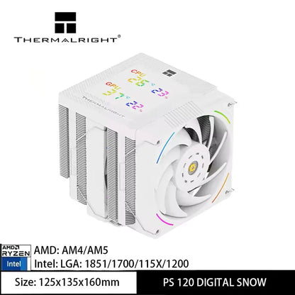 Thermalright Phantom Spirit Digital 120 EVO/SNOW CPU Air Cooler – 7 Heat Pipes Dual Tower AGHP Gen5.0 with Dual TL-K12 Fans High Performance Radiator for Intel & AMD Sockets