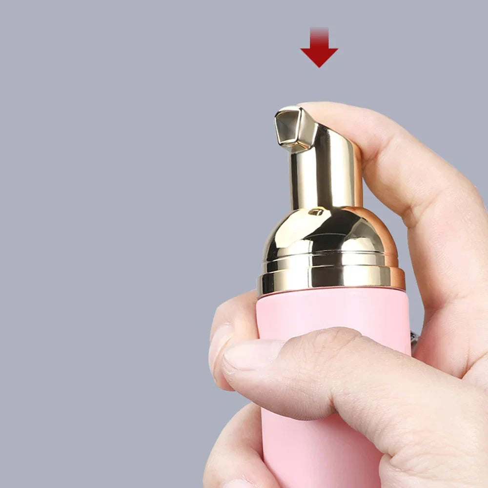 60ml Small Foam Dispenser Pump Bottle - Refillable Plastic Soap Container for Travel, Cleaning & Cosmetics Packaging