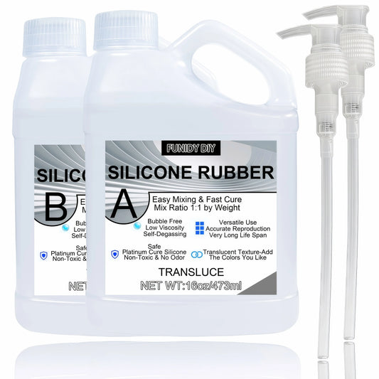 Silicone Mold Making Kit Liquid Rubber, Clear 1:1 Mix Mold Making Silicone for Craft Casting and DIY Projects