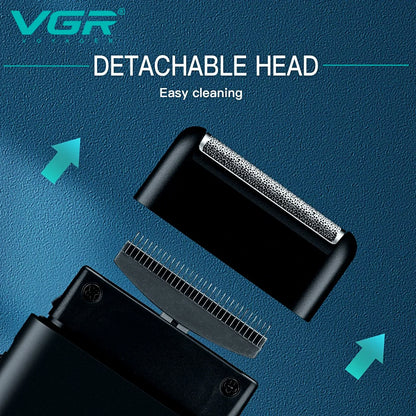 VGR V-390 Electric Shaver – Professional Beard Trimmer & Portable Mini Razor, USB Rechargeable 2-Blade Shaving for Men