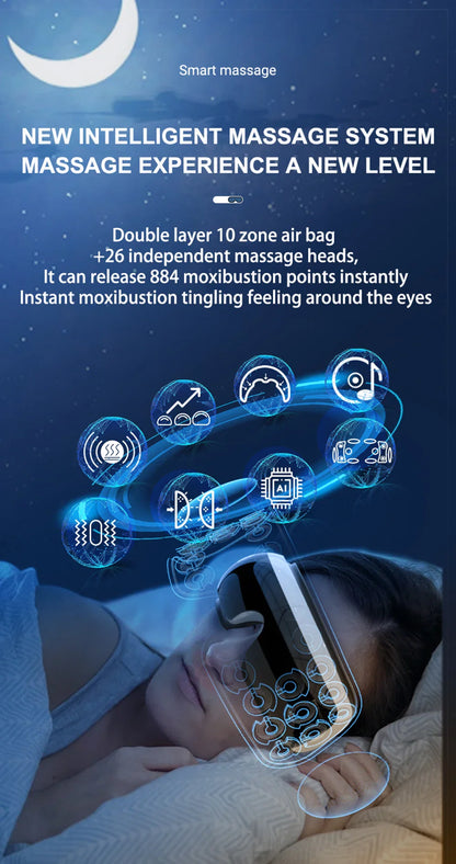Electric Eye Massager – Vibration & Hot Compress with Air Bag for Dark Circles, Fatigue & Eye Care