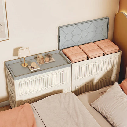 Large Capacity Foldable Toy Storage Bin - Wheeled Organizer for Living Room, Bedroom & Bathroom