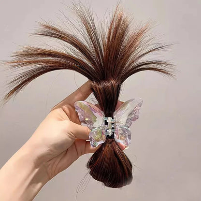 Women’s Half-Tie Hair Claw – Feather Shuttlecock & Crab Clip for High Ponytail Hairstyles