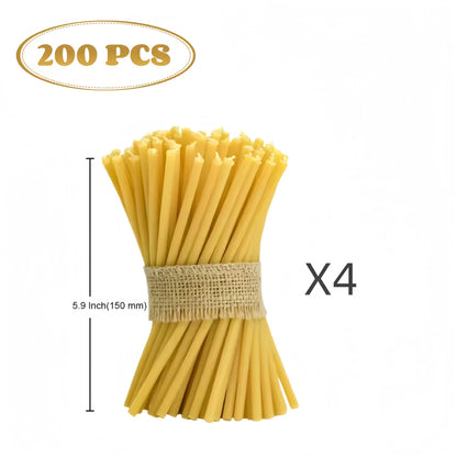 Beeswax Taper Candles — 50-500PCS Smokeless Honey Scented Candles for Church, Birthday, Christmas & Home