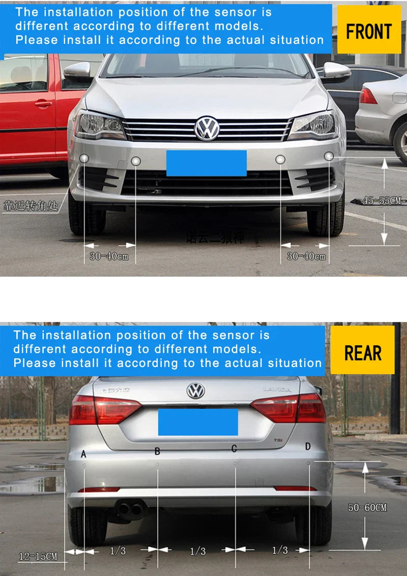 8-Channel Car Parking Sensor – Parktronic Reverse Backup Radar, Rear Auto Detector with Buzzer Assistance Kit