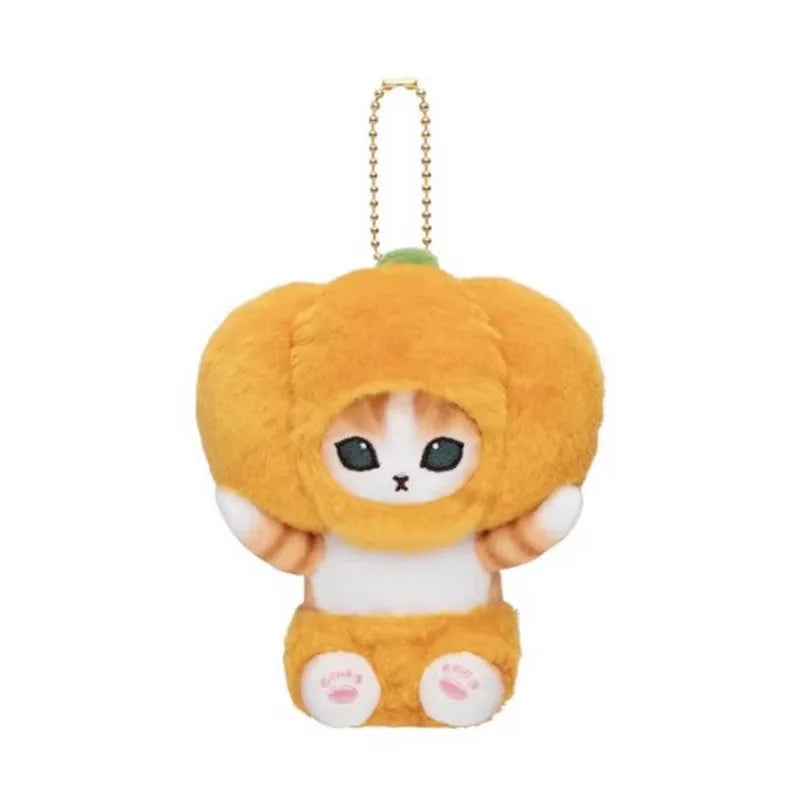 Yoyo Japanese Style Mofusand Plushie Shark Cat Keychain — Cute Fruit & Vegetable Soft Pendant Gift for Girls
