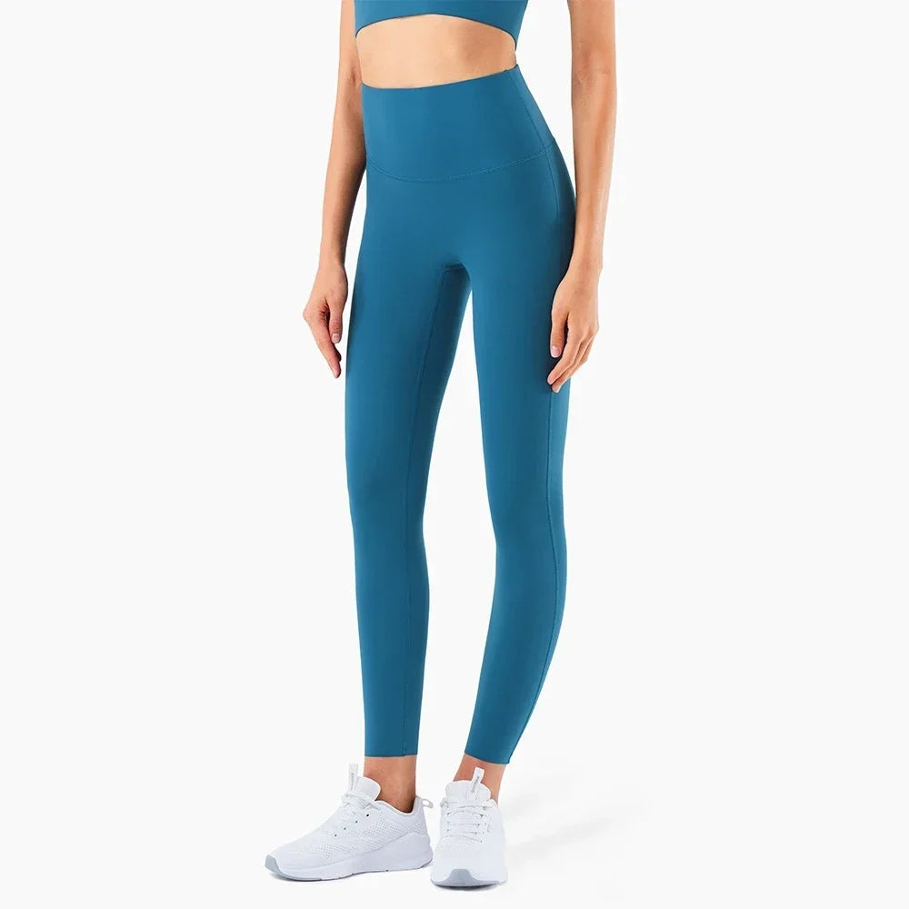 Women’s Lycra Four-Way Stretch Yoga Pants – High Waist Seamless Sports Leggings, T-Line Free Gym Fitness Wear