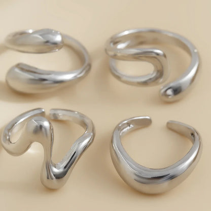 DIEZI Irregular Geometric Knuckle Ring Set — Punk Beach Fashion Gold & Silver (Unisex)