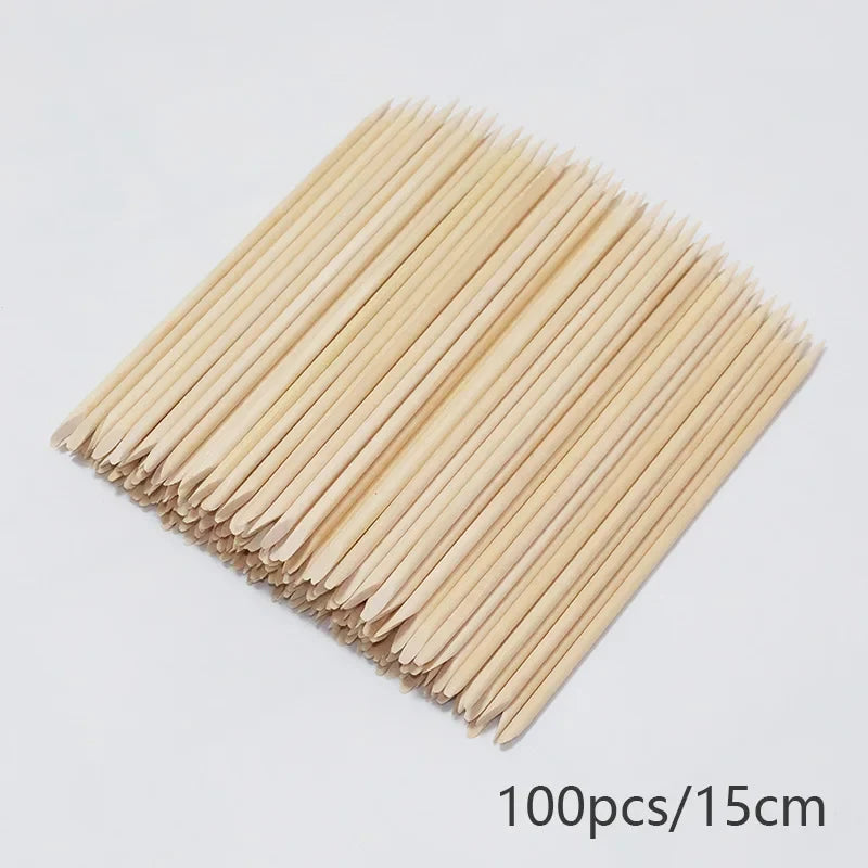 Lurayee Orange Wood Nail Cuticle Pusher – Manicure Tool for Nail Art, Gel Polish, and Nail Design