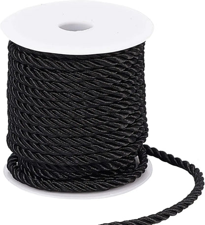 5MM Twisted Cord Rope Trim – Decorative Polyester Handmade Cording for Sewing, Crafts, Upholstery & Home Decor, 5m
