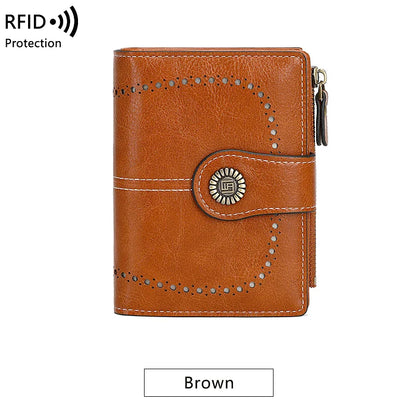 Fashionable Women’s Retro Short Wallet – PU Leather Multifunctional Handbag with Large Capacity, Multi-Card Slot & Coin Pocket