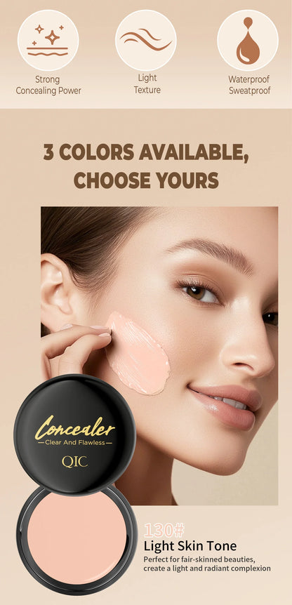 Waterproof Full-Coverage Concealer — Natural Finish Foundation for Tattoos, Scars, All Skin Tones & Types
