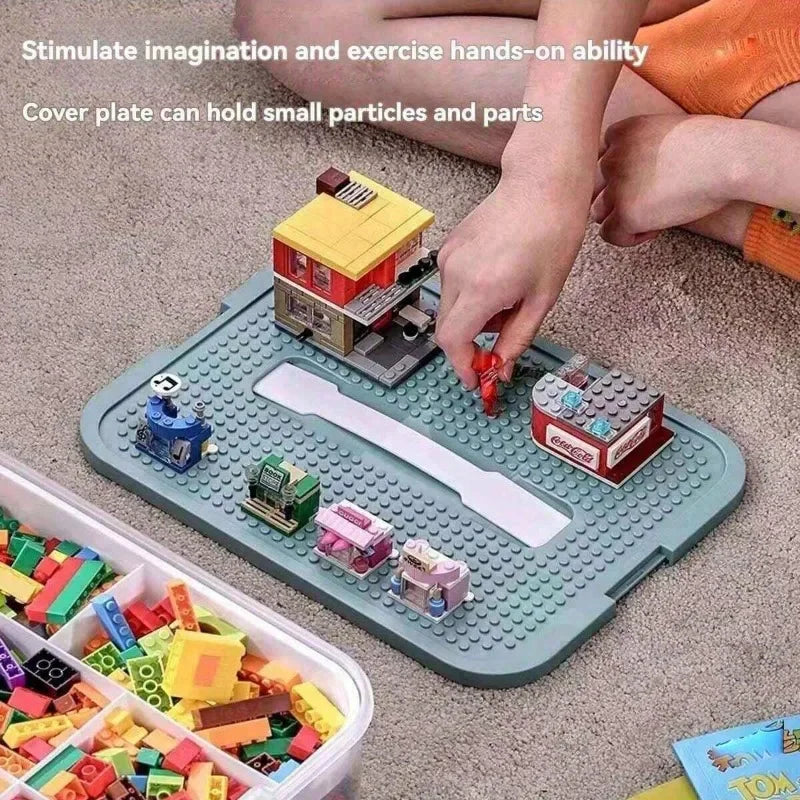 2 Layer Storage Box for Building Blocks - Transparent Toy Organizer with Lid, Stackable, Ideal for Children’s Toys, First Aid Kit, and Medicine