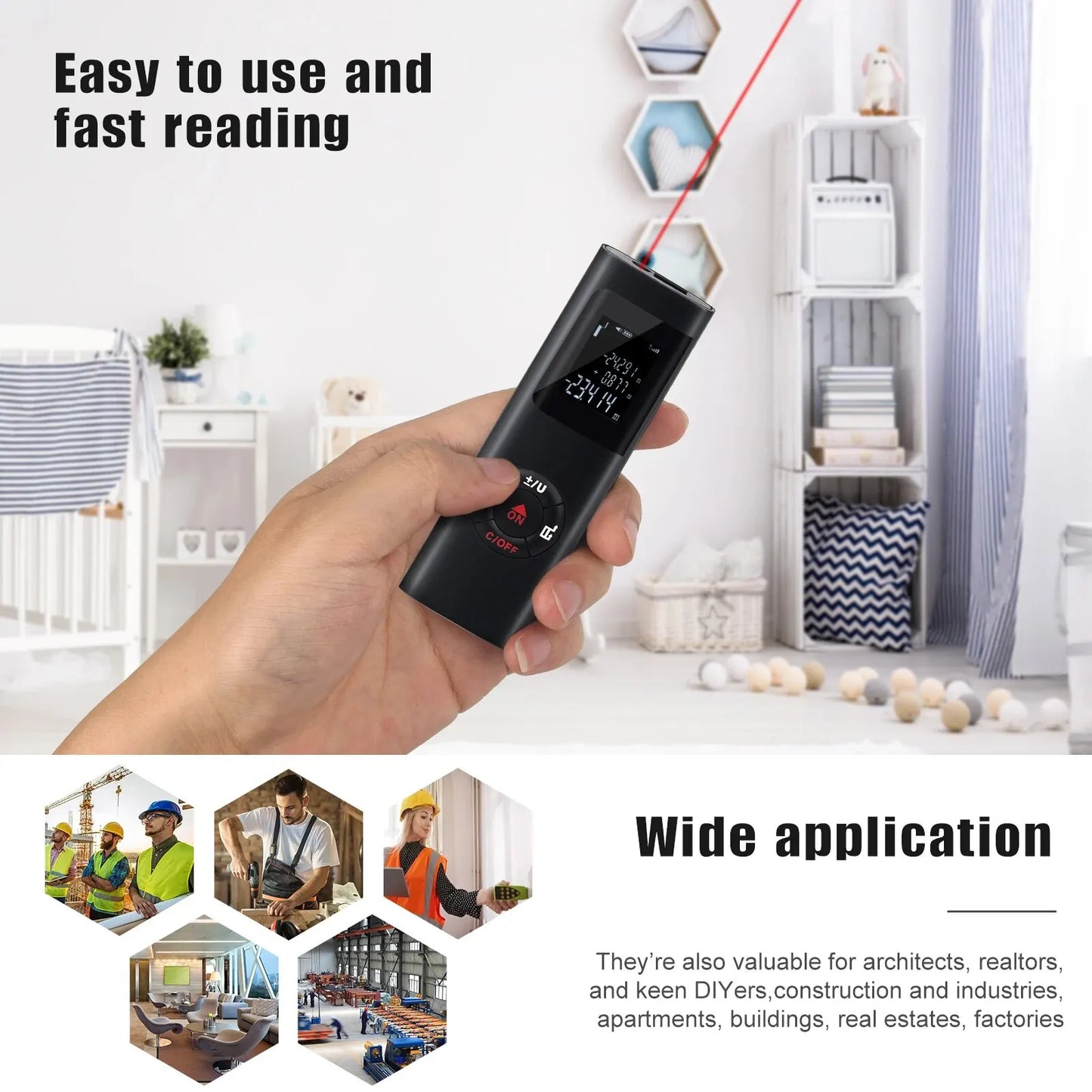 40M/60M Mini Smart Laser Distance Meter | Portable USB Rechargeable Infrared Rangefinder