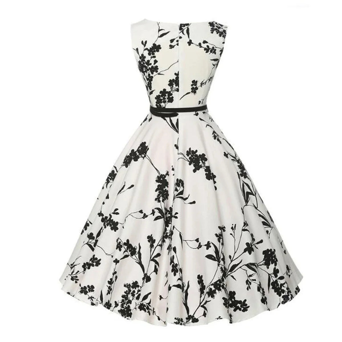 Women’s Summer Floral Vintage Swing Dress – Retro Rockabilly Casual Floral Midi Vestido for Everyday & Vacation Wear