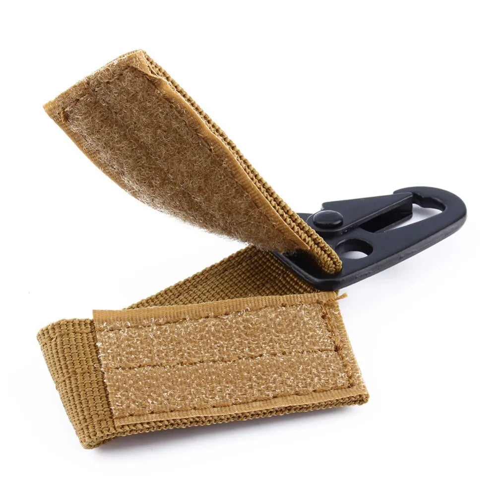 2pcs Tactical Hanging Buckle: Molle Nylon Webbing Carabiner Belt Triangle Keychain for Outdoor Climbing & Camping