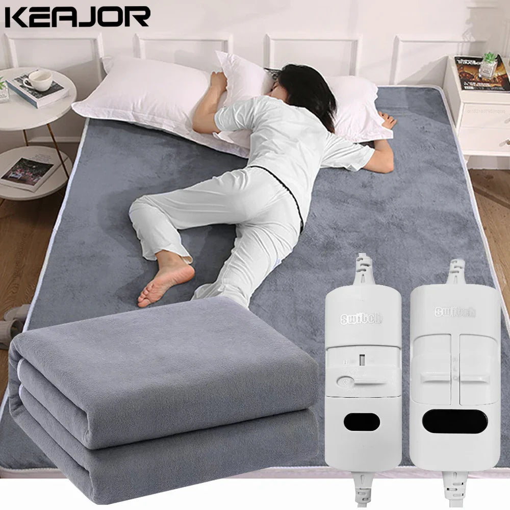220V Electric Heating Blanket – Thicker Thermal Mattress with Automatic Thermostat for Body Warmth and Room Comfort