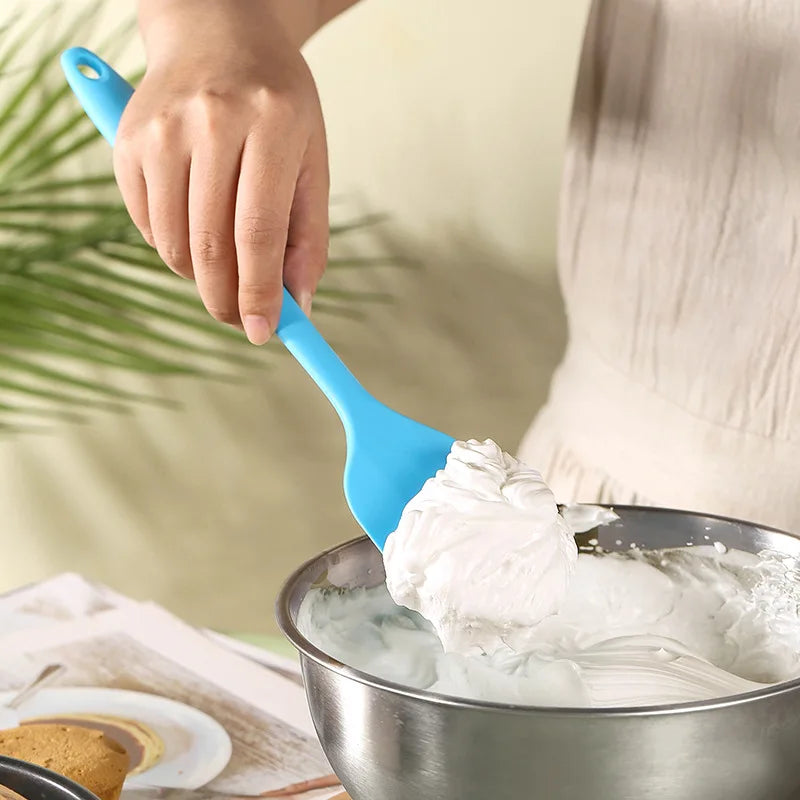 Heat Resistant Silicone Spoon Spatula with Integrated Handle – Cake Cream Scraper & Baking Knife Kitchen Tool