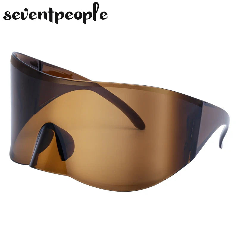 2024 Luxury Brand Mask Rectangle Sunglasses - Oversized Punk Steampunk Y2K Designer Shield Goggles for Women & Men