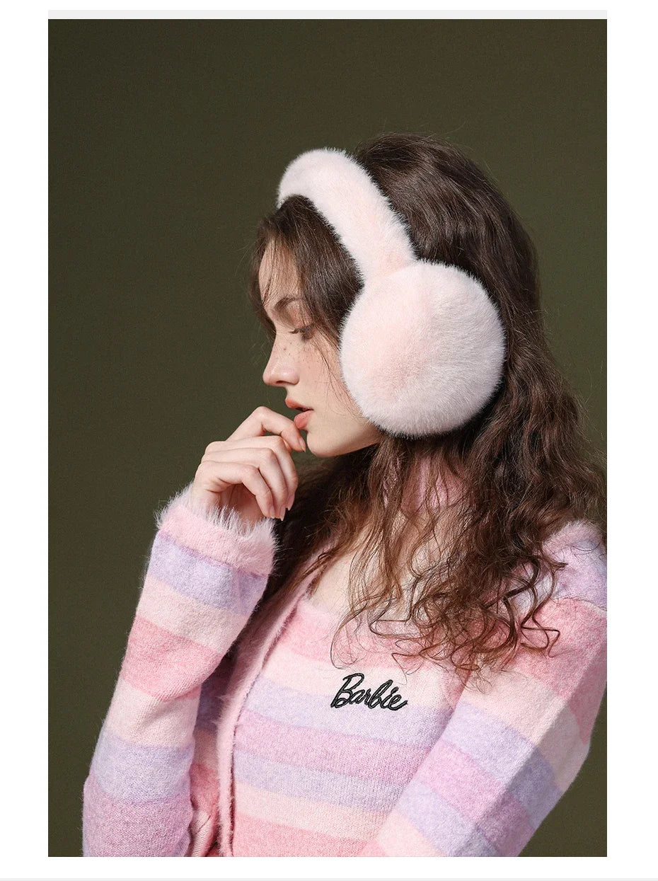 Soft Plush Ear Warmers Winter Earmuffs for Women & Men - Solid Color Cold Protection Earflap Outdoor Ear Covers