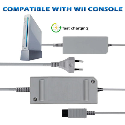 Nintend Wii AC Adapter 100-240V 12V 3.7A – EU/US Plug Wall Charger Power Supply